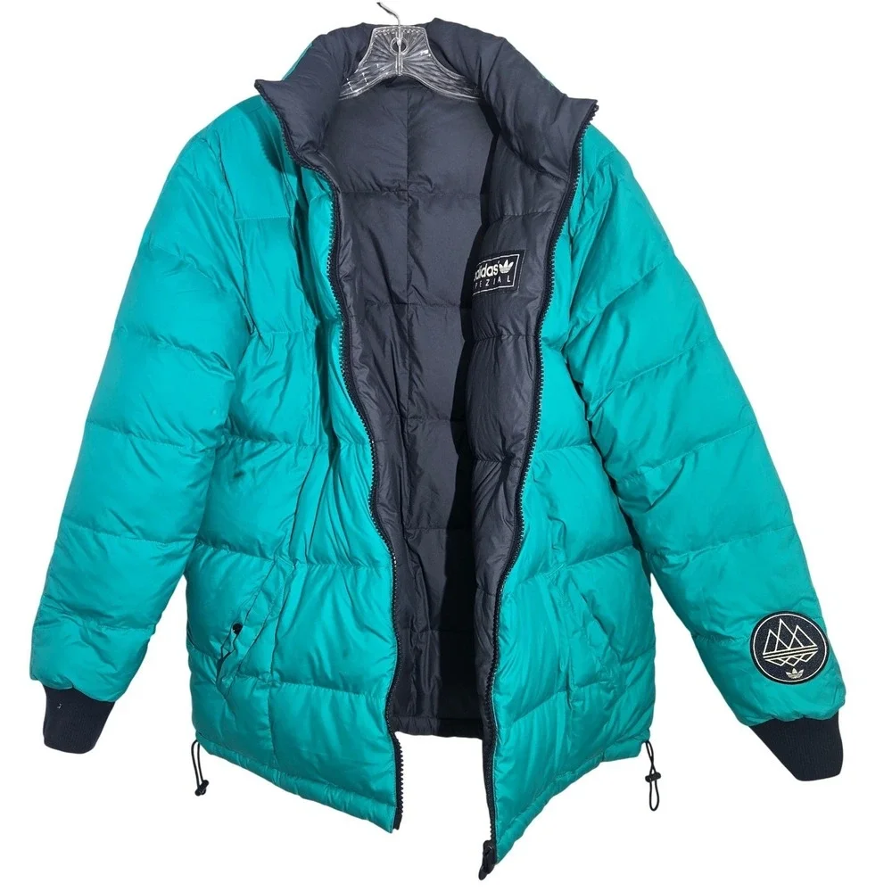 Adidas Sz M Spezial Carnforth Dead Stock Reversible Puffer Jacket Teal Gray Mens